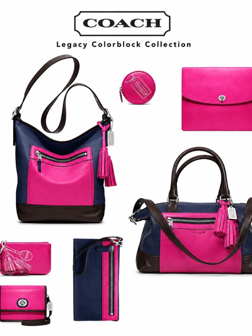 Coach Legacy Colorblock Zippy Wristlet Wallet, New - Picture 9 of 15